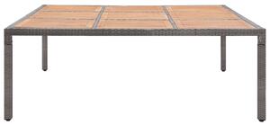 Trädgårdsbord grå 200x200x74 cm konstrotting och akaciaträ