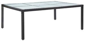 Matbord för trädgården svart 200x150x74 cm konstrotting
