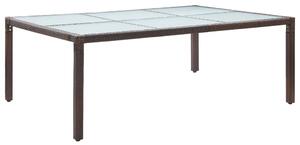 Matbord för trädgården brun 200x150x74 cm konstrotting