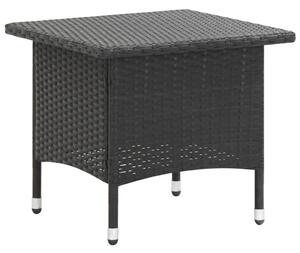 Trädgårdsbord svart 50x50x47 cm konstrotting