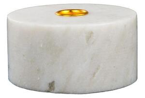 Ljusstake cylinder vit marmor