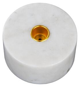 Ljusstake cylinder vit marmor
