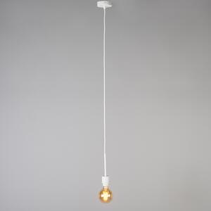 Modern hängande lampa vit med skugga 45 cm taupe - Combi 1