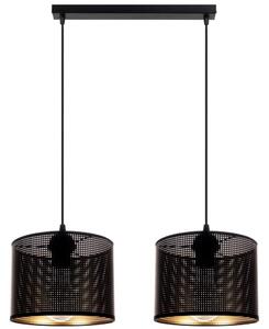 Ljuskrona med textilsladd ALDO 2xE27/60W/230V svart