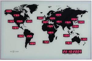 World Time Digit väggklocka med världskarta