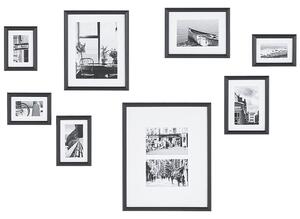 Set med 8 inramade foton Svart olika storlekar Modern dekor Kollage Beliani
