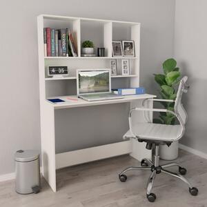 Skrivbord med hyllor vit 110x45x157 cm konstruerat trä