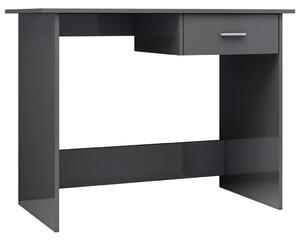 Skrivbord grå högglans 100x50x76 cm konstruerat trä