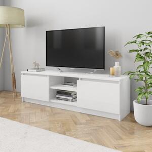 TV-bänk vit högglans 120x30x35,5 cm spånskiva
