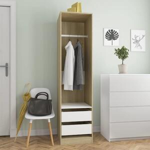 Garderob med lådor vit och sonoma-ek 50x50x200 cm spånskiva