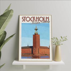Stockholm Poster - Vintage Travel Collection - A4