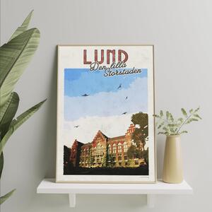 Lund Poster - Vintage Travel Collection - A4