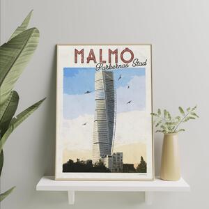 Malmö Poster - Vintage Travel Collection - A4
