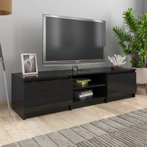 TV-bänk svart högglans 140x40x35,5 cm konstruerat trä