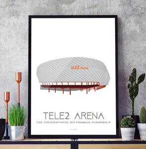 Tele2 Arena - Djurgårdens IF - Art deco poster - 30x40
