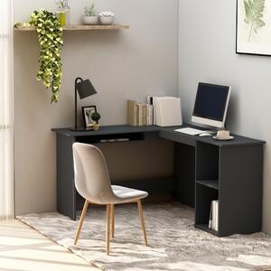 Skrivbord L-format grå 120x140x75 cm konstruerat trä