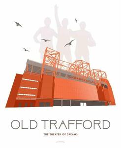 Old Trafford - Manchester - Art deco poster - A4