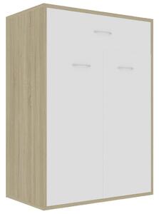 Skoskåp vit och sonoma-ek 60x35x84 cm konstruerat trä