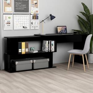 Skrivbord hörn svart 200x50x76 cm konstruerat trä