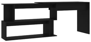 Skrivbord hörn svart 200x50x76 cm konstruerat trä