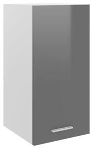 Väggskåp grå högglans 29,5x31x60 cm konstruerat trä