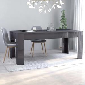 Matbord grå högglans 180x90x76 cm spånskiva