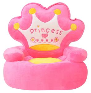 Barnstol i plysch prinsessa rosa