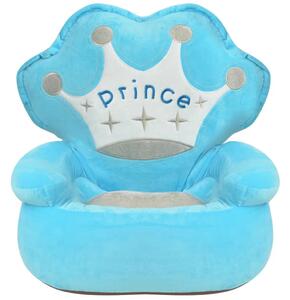 Barnstol i plysch prins blå