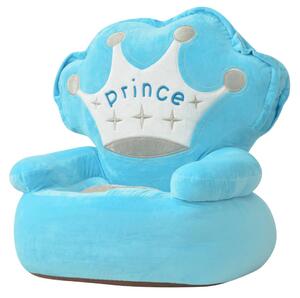 Barnstol i plysch prins blå
