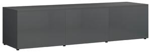 TV-bänk grå högglans 120x34x30 cm spånskiva