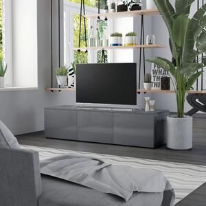 TV-bänk grå högglans 120x34x30 cm spånskiva