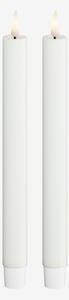 DeluxeHomeart - LED Taper Candle 2,2x24 cm 2 st - Vit - Ljus - Från Homeroom