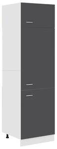Skåp för kylskåp grå 60x57x207 cm konstruerat trä