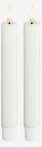 DeluxeHomeart - LED Taper Candle 2,2x15 cm 2 st - Vit - Ljus - Från Homeroom