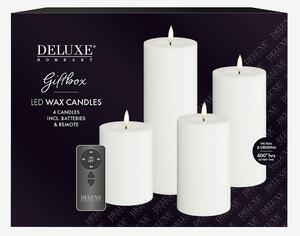 DeluxeHomeart - LED Presentask Pelarljus 4 st + fjärrkontroll - Vit - Ljus - Från Homeroom