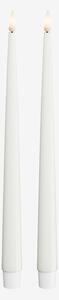 DeluxeHomeart - LED Taper Candle Shiny 2,2x28 cm 2 st - Vit - Ljus - Från Homeroom