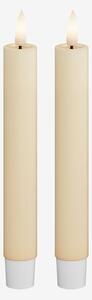 DeluxeHomeart - LED Taper Candle 2,2x15 cm 2 st - Vit - Ljus - Från Homeroom