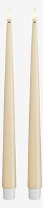 DeluxeHomeart - LED Taper Candle Shiny 2,2x28 cm 2 st - Vit - Ljus - Från Homeroom