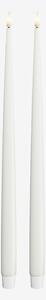 DeluxeHomeart - LED Taper Candle Shiny 2,2x38 cm 2 st - Vit - Ljus - Från Homeroom