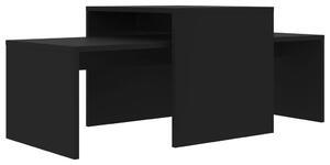 Soffbord set svart 100x48x40 cm konstruerat trä