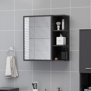 Spegelskåp för badrum grå 62,5x20,5x64 cm konstruerat trä