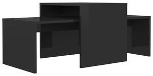 Soffbord set svart högglans 100x48x40 cm konstruerat trä