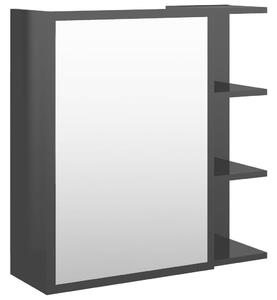 Spegelskåp för badrum svart högglans 62,5x20,5x64 cm spånskiva