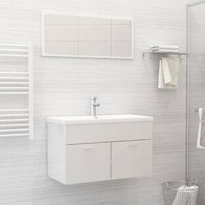 804797 2 Piece Bathroom Furniture Set High Gloss White Engineered Wood