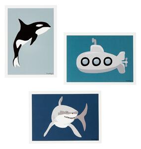 SUBMARINE posters 3-pack 13x18 cm