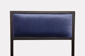 KRALJEVIC BAR CHAIR Barstol med dynor i sammet - Vit Mörkblå 66 cm
