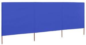 Vindskydd 3 paneler tyg 400x120 cm azurblå