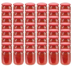 Syltburkar i glas med röda lock 48 st 230 ml