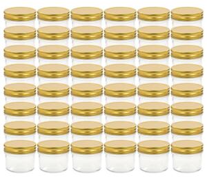 Syltburkar i glas med guldfärgade lock 48 st 110 ml