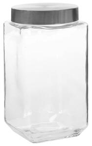 Förvaringsburkar i glas med silvriga lock 6 st 2100 ml